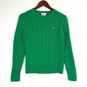 Lilly Pulitzer Cable Knit Crewneck Sweater Green Size Medium
